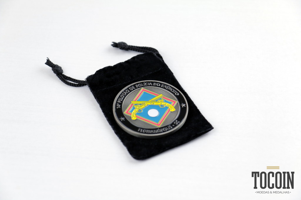 Embalagens para moedas e medalhas da Tocoin - saquinho veludo para moeda