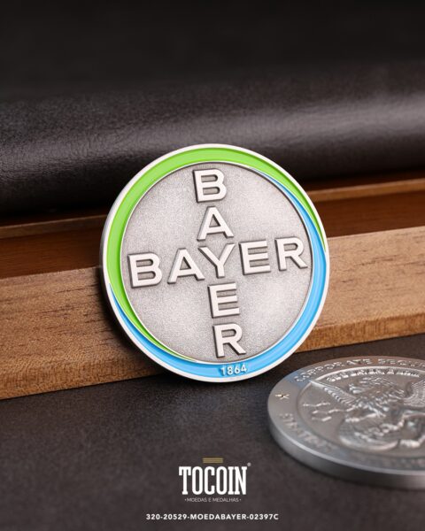 Moeda corporativa personalizada (challenge coin) – presente para funcionários e empresas – 320-20529-MOEDABAYER-02397C