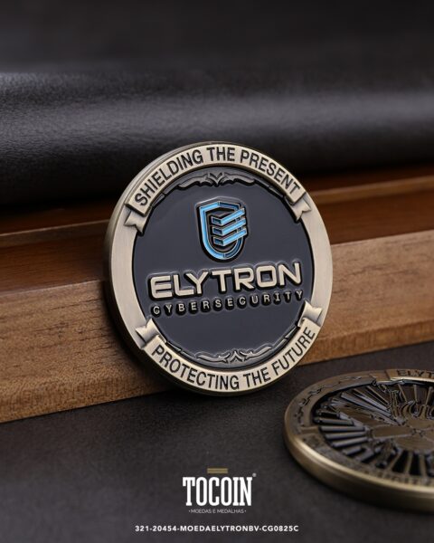 Moeda corporativa personalizada (challenge coin) – presente para funcionários e empresas – 321-20454-MOEDAELYTRONBV-CG0825C