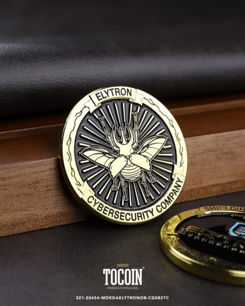 Moeda corporativa personalizada (challenge coin) – presente para funcionários e empresas – 321-20454-MOEDAELYTRONOB-CG0827C