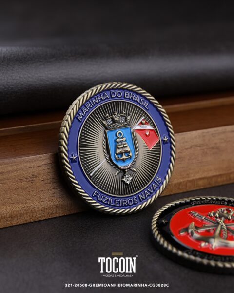 Moeda militar personalizada – challenge coin – 321-20508-GREMIOANFIBIOMARINHA-CG0828C