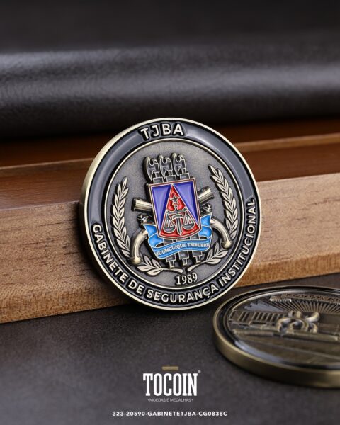 Moeda corporativa personalizada (challenge coin) – presente para funcionários e empresas – 323-20590-GABINETETJBA-CG0838C