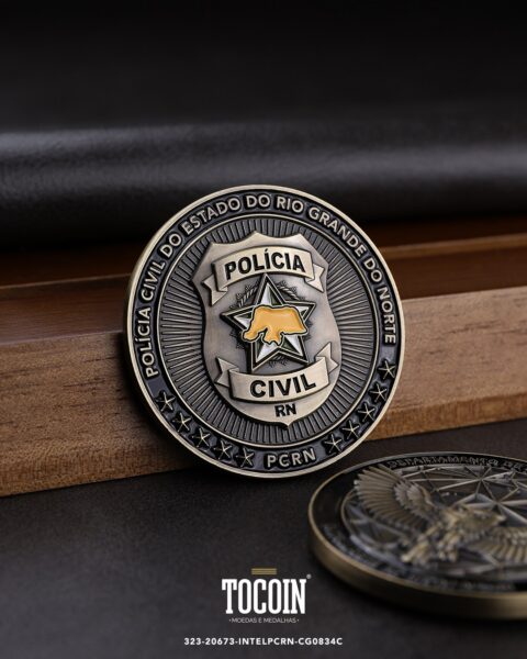 Moeda militar personalizada – challenge coin – 323-20673-INTELPCRN-CG0834C