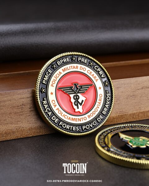 Moeda militar personalizada – challenge coin – 323-20783-PMRODOVIARIOCE-CG0850C