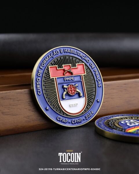Moeda militar personalizada – challenge coin – 324-20198-TURMABICENTENARIOPMPE-02400C