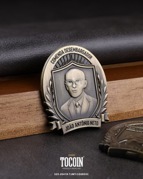 Moeda corporativa personalizada (challenge coin) – presente para funcionários e empresas – 325-20418-TJMT-CG0852C
