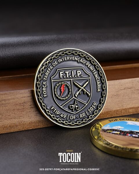 Moeda militar personalizada – challenge coin – 325-20797-FORÇATAREFAPRISIONAL-CG0855C