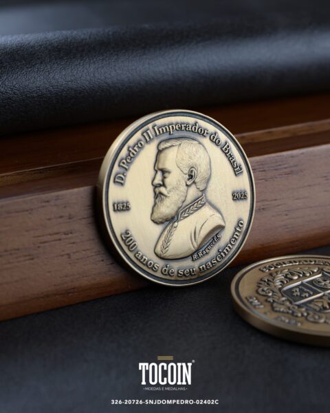 Moeda corporativa personalizada (challenge coin) – presente para funcionários e empresas – 326-20726-SNJDOMPEDRO-02402C