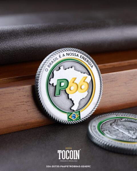 Moeda corporativa personalizada (challenge coin) – presente para funcionários e empresas – 326-20735-P66PETROBRAS-02409C