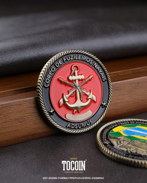 Moeda militar personalizada – challenge coin – 327-20388-TURMA1995FUZILEIROS-CG0896C