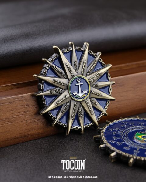 Moeda militar personalizada – challenge coin – 327-20580-30ANOSEAMES-CG0860C