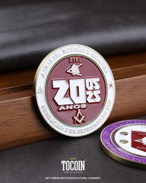 Moeda corporativa personalizada (challenge coin) – presente para funcionários e empresas – 327-20808-RETIDAOECULTURA-CG0882C