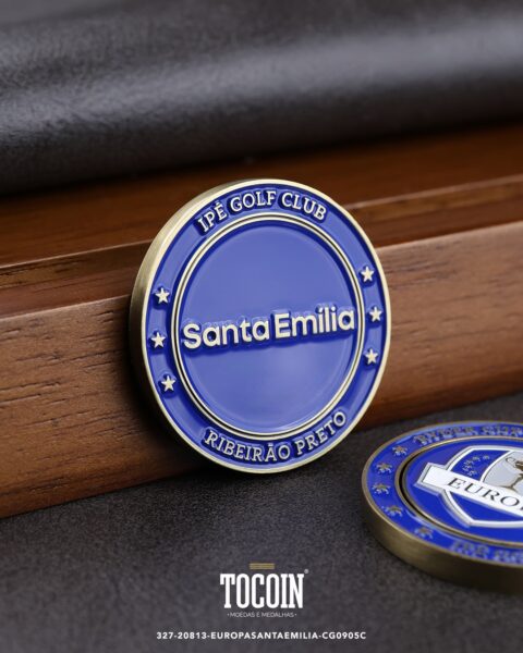 Moeda corporativa personalizada (challenge coin) – presente para funcionários e empresas – 327-20813-EUROPASANTAEMILIA-CG0905C