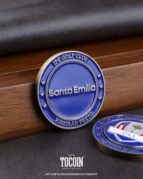 Moeda corporativa personalizada (challenge coin) – presente para funcionários e empresas – 327-20813-USASANTAEMILIA-CG0903C