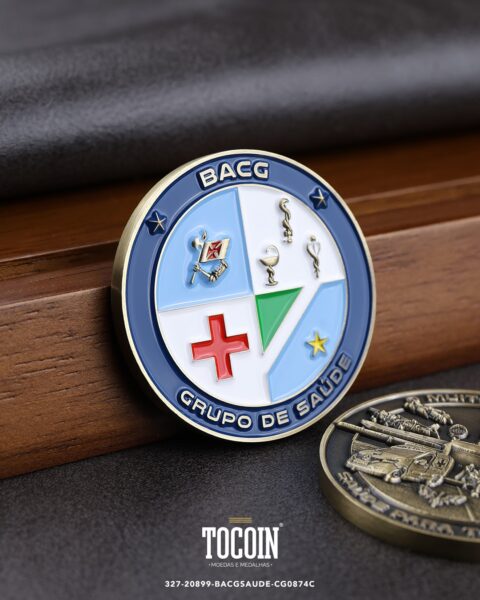 Moeda militar personalizada – challenge coin – 327-20899-BACGSAUDE-CG0874C