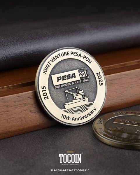 Moeda corporativa personalizada (challenge coin) – presente para funcionários e empresas – 329-20864-PESACAT-CG0891C