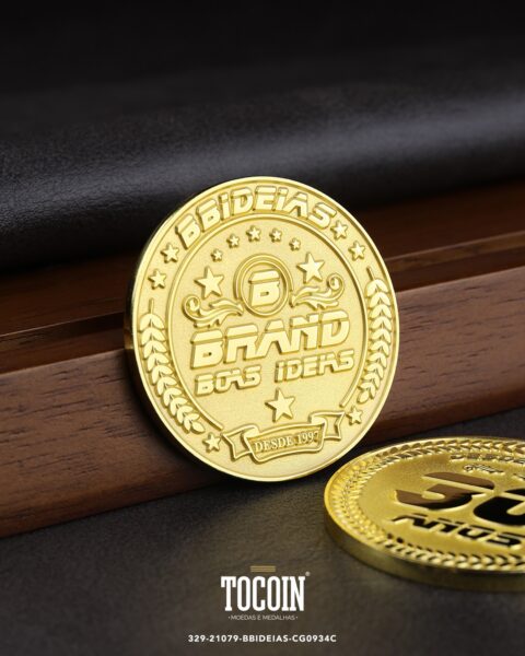 Moeda corporativa personalizada (challenge coin) – presente para funcionários e empresas – 329-21079-BBIDEIAS-CG0934C