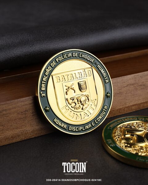 Moeda militar personalizada – challenge coin – 330-20414-50ANOS3BPCHOQUE-02418C
