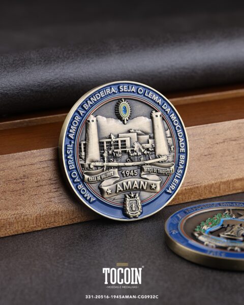 Moeda militar personalizada – challenge coin – 331-20516-1945AMAN-CG0932C