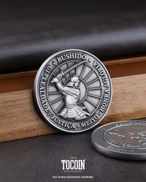 Moeda corporativa personalizada (challenge coin) – presente para funcionários e empresas – 331-21044-BUSHIDO-CG0928C