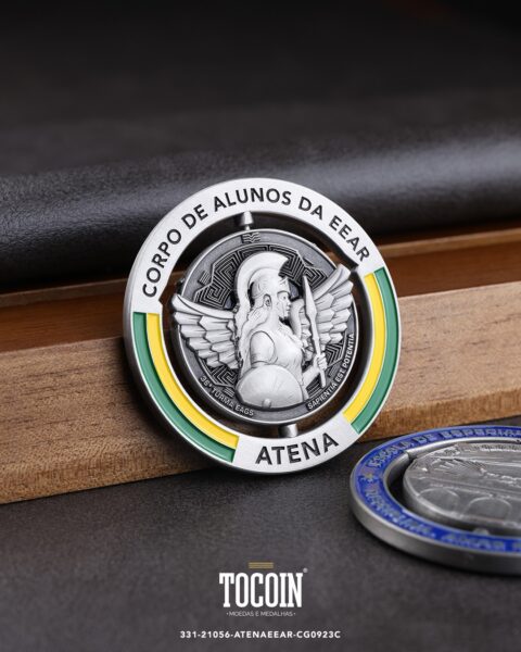 Moeda militar personalizada – challenge coin – 331-21056-ATENAEEAR-CG0923C