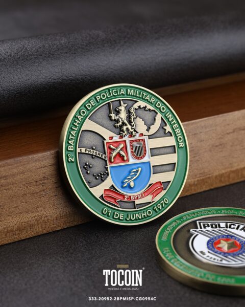 Moeda militar personalizada – challenge coin – 333-20952-2BPMISP-CG0954C