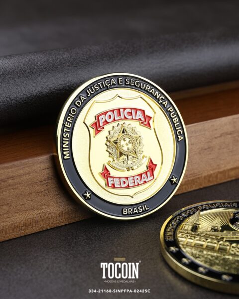 Moeda corporativa personalizada (challenge coin) – presente para funcionários e empresas – 334-21168-SINPFPA-02425C