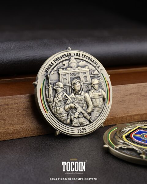 Moeda militar personalizada – challenge coin – 335-21172-MOEDAPMPE-CG0967C