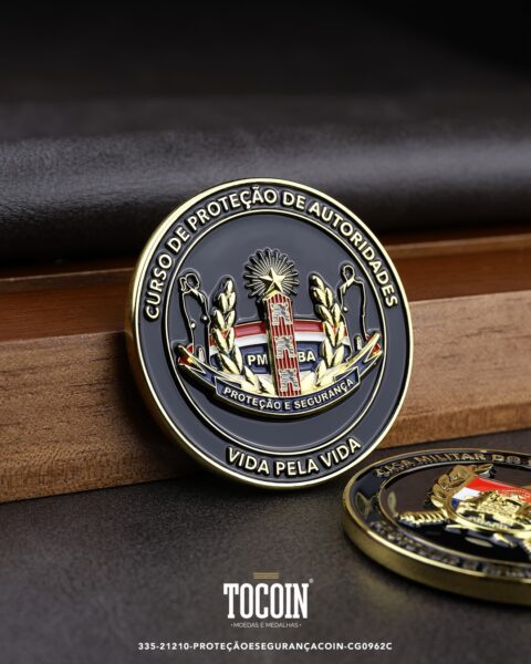 Moeda militar personalizada – challenge coin – 335-21210-PROTEÇÃOESEGURANÇACOIN-CG0962C