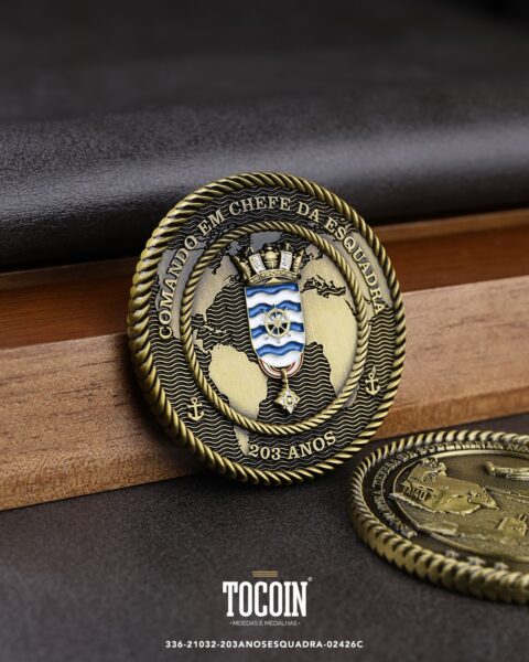 Moeda militar personalizada – challenge coin – 336-21032-203ANOSESQUADRA-02426C