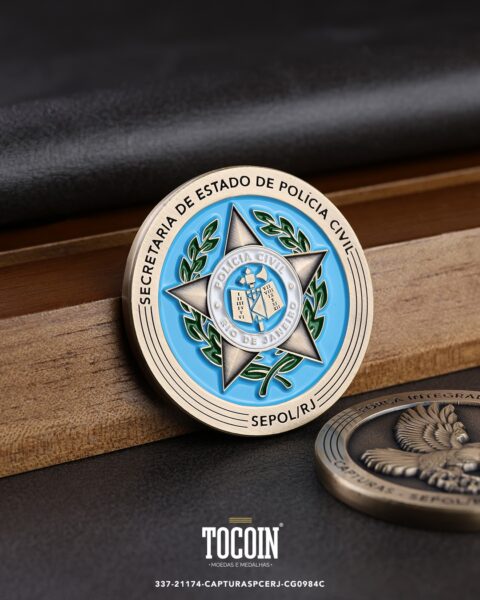 Moeda militar personalizada – challenge coin – 337-21174-CAPTURASPCERJ-CG0984C