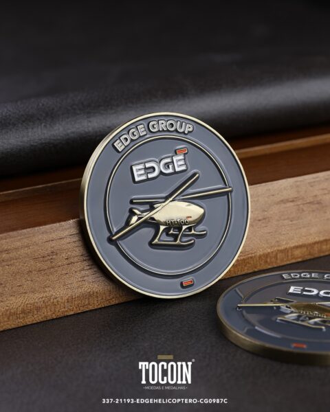 Moeda corporativa personalizada (challenge coin) – presente para funcionários e empresas – 337-21193-EDGEHELICOPTERO-CG0987C