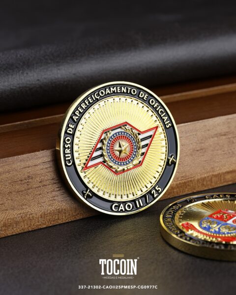 Moeda militar personalizada – challenge coin – 337-21302-CAOII25PMESP-CG0977C