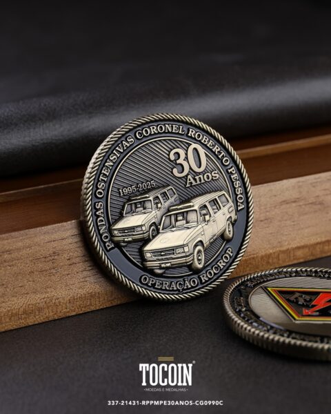 Moeda militar personalizada – challenge coin – 337-21431-RPPMPE30ANOS-CG0990C