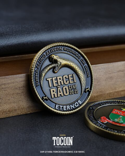 Moeda militar personalizada – challenge coin – 339-21486-TERCEIRAOCMSC-CG1005C