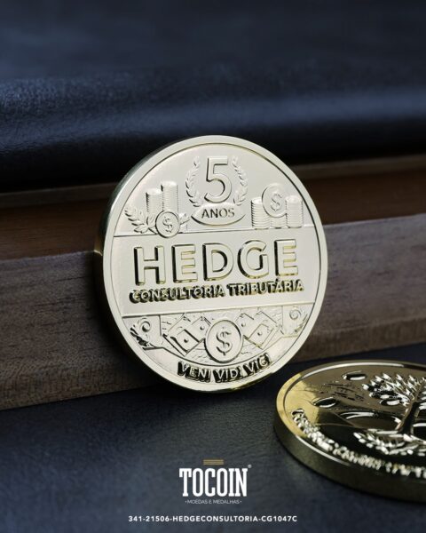Moeda corporativa personalizada (challenge coin) – presente para funcionários e empresas – 341-21506-HEDGECONSULTORIA-CG1047C