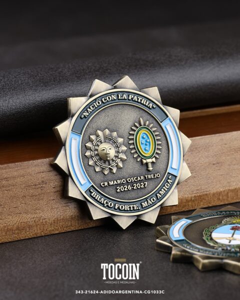 Moeda militar personalizada – challenge coin – 343-21624-ADIDOARGENTINA-CG1033C