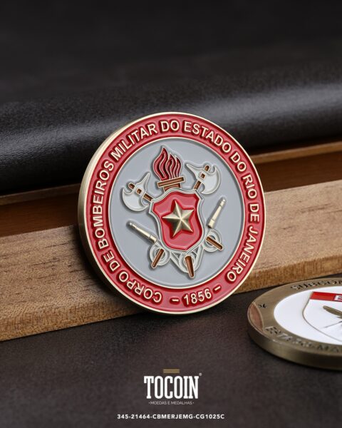 Moeda militar personalizada – challenge coin – 345-21464-CBMERJEMG-CG1025C