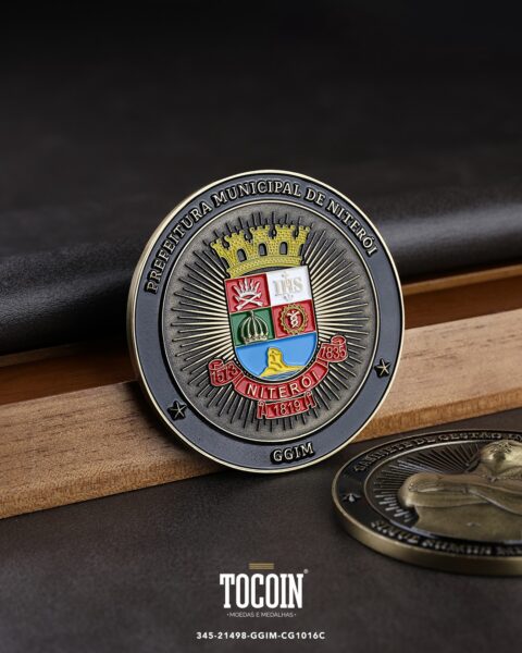 Moeda corporativa personalizada (challenge coin) – presente para funcionários e empresas – 345-21498-GGIM-CG1016C