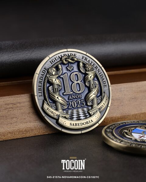 Moeda corporativa personalizada (challenge coin) – presente para funcionários e empresas – 345-21576-NOVAROMACOIN-CG1027C