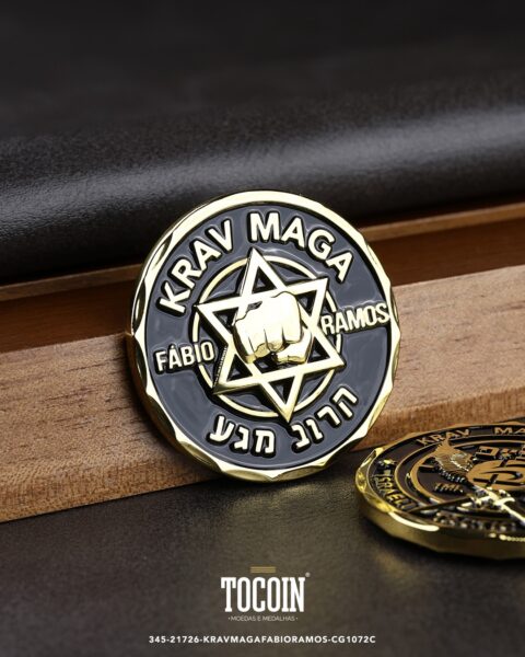Moeda corporativa personalizada (challenge coin) – presente para funcionários e empresas – 345-21726-KRAVMAGAFABIORAMOS-CG1072C