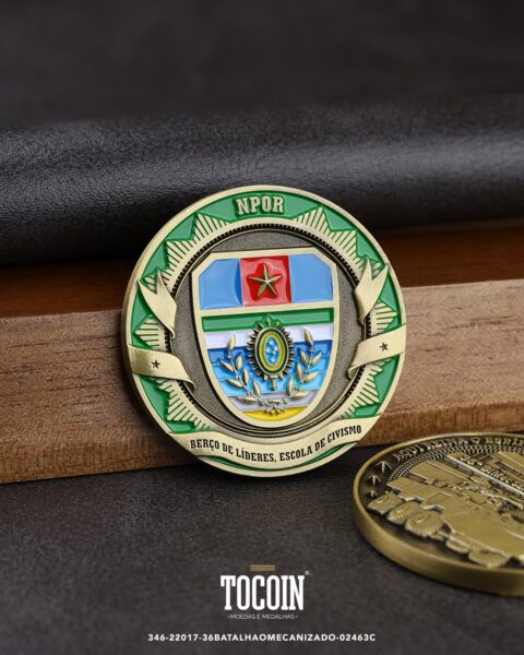 Moeda militar personalizada – challenge coin – 346-22017-36BATALHAOMECANIZADO-02463C