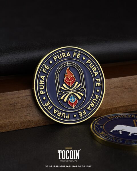 Moeda corporativa personalizada (challenge coin) – presente para funcionários e empresas – 351-21898-IGREJAPURAFE-CG1118C