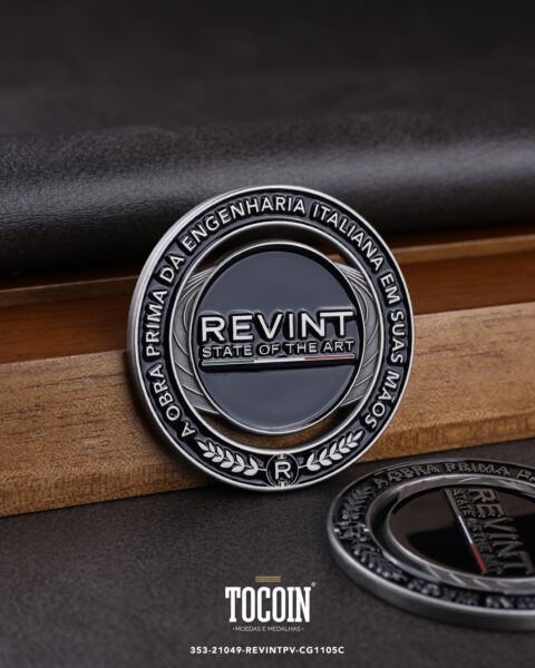 Moeda corporativa personalizada (challenge coin) – presente para funcionários e empresas – 353-21049-REVINTPV-CG1105C