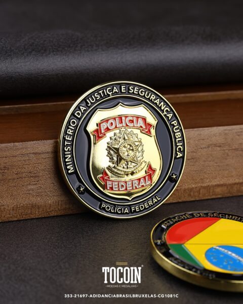 Moeda militar personalizada – challenge coin – 353-21697-ADIDANCIABRASILBRUXELAS-CG1081C