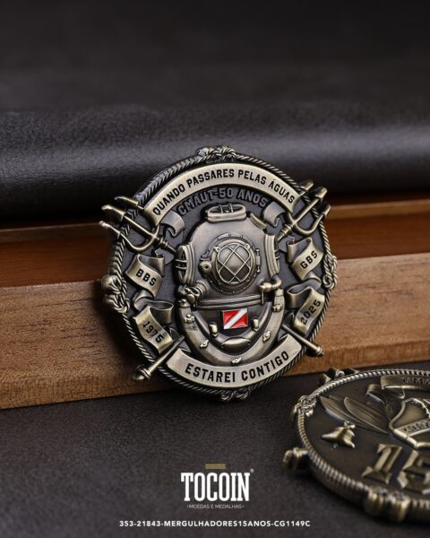 Moeda militar personalizada – challenge coin – 353-21843-MERGULHADORES15ANOS-CG1149C