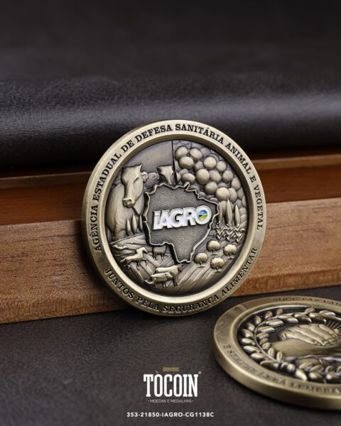 Moeda corporativa personalizada (challenge coin) – presente para funcionários e empresas – 353-21850-IAGRO-CG1138C