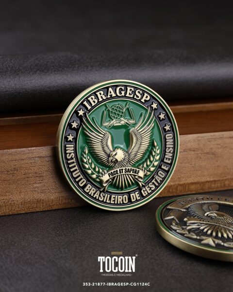 Moeda corporativa personalizada (challenge coin) – presente para funcionários e empresas – 353-21877-IBRAGESP-CG1124C