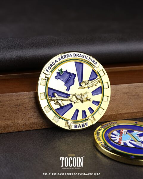 Moeda militar personalizada – challenge coin – 353-21937-BASEAEREABOAVISTA-CG1127C