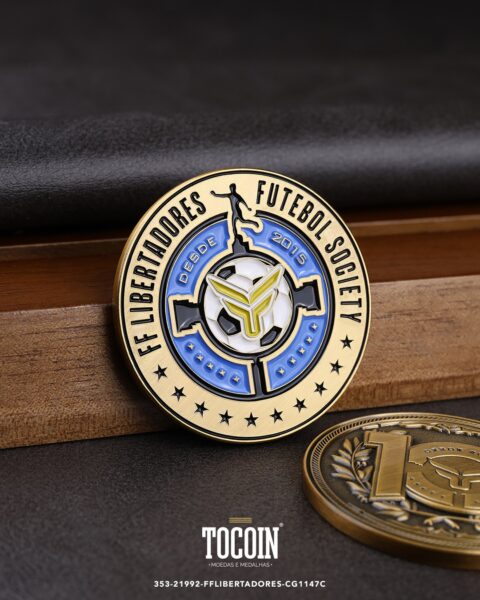 Moeda corporativa personalizada (challenge coin) – presente para funcionários e empresas – 353-21992-FFLIBERTADORES-CG1147C